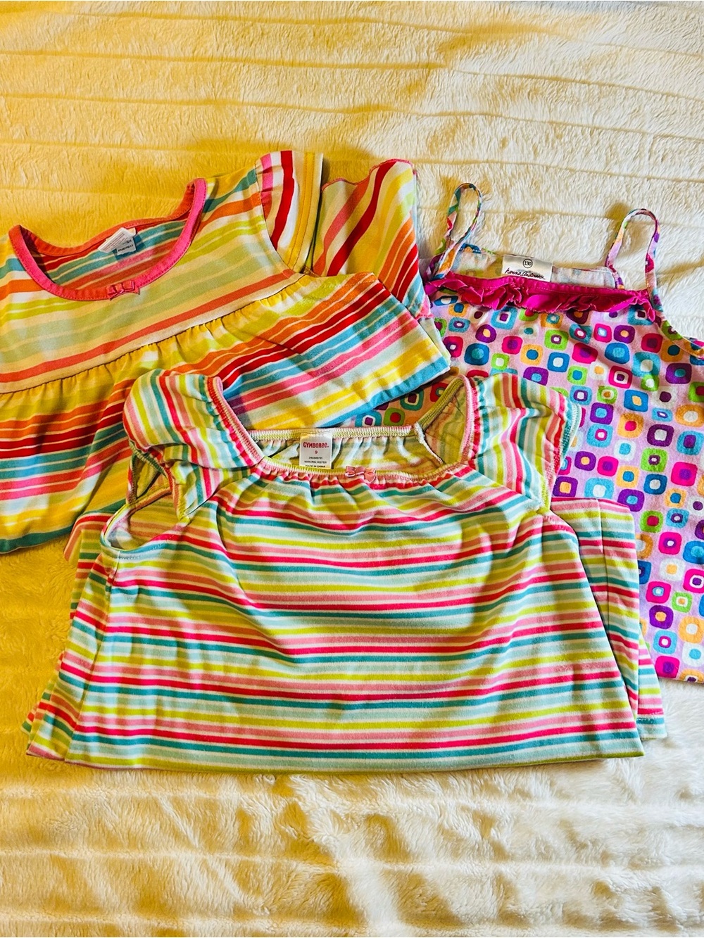 Hanna Andresson & Gymboree Girls' Nightgown Bundle Colorful Stripes & Polka Dots